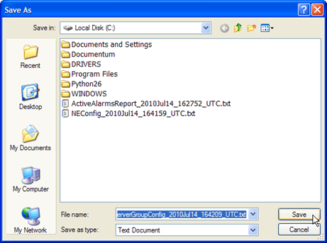 Save Server Report Save Server Report
